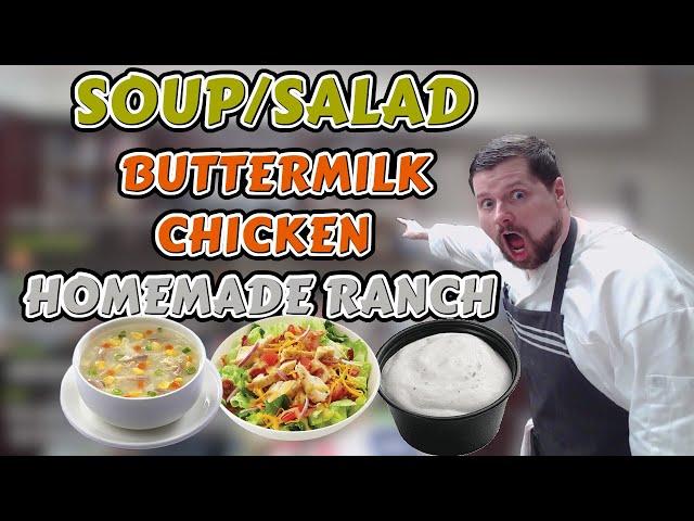 Soup/Salad/Chicken side of fresh ranch #restaurantranch #ranch #homecook #friedchicken #soup