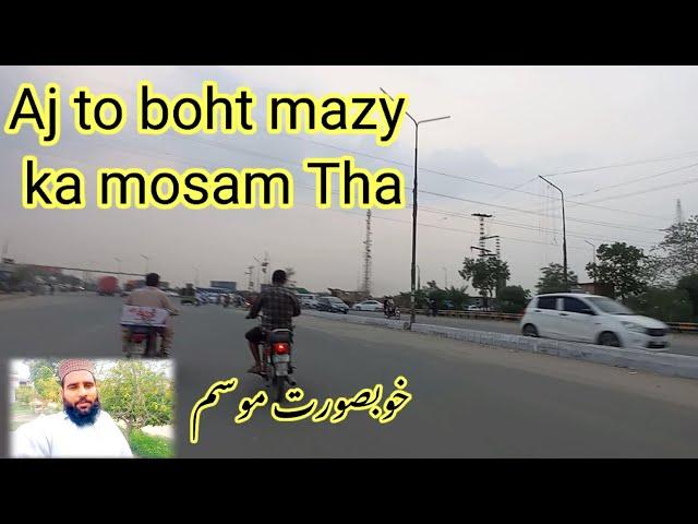 ENJOYING BEAUTIFUL WEATHER ON BIKE  | BIKE RIDE  IN LAHORE PAKISTAN 