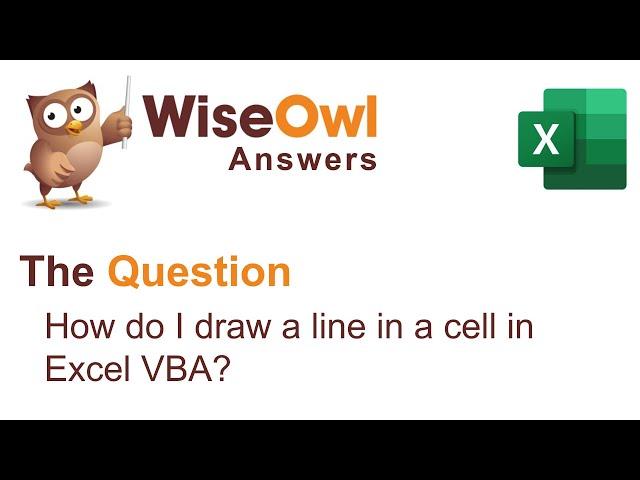 Wise Owl Answers - How do I draw a line in a cell in Excel VBA?