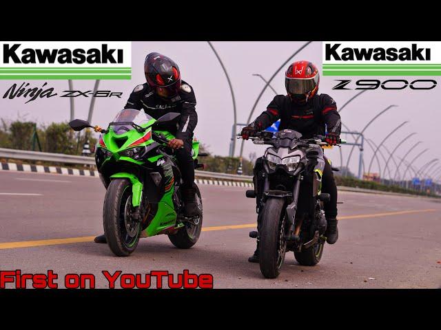 Kawasaki Ninja Zx6r 2024 vs Kawasaki Ninja Z900 || Drag Race || First on YouTube