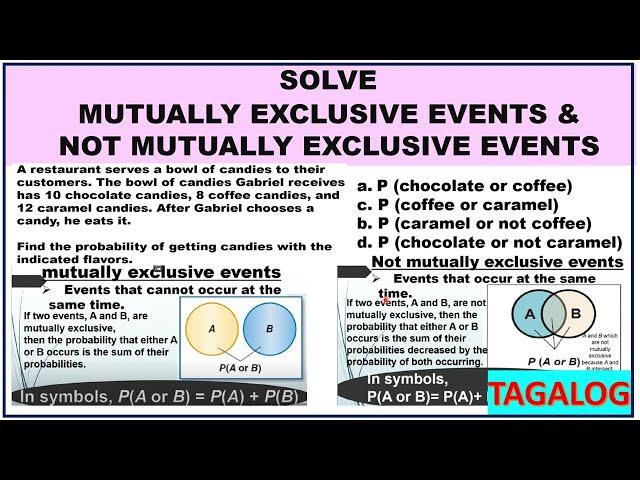 Mutually exclusive events vs Not Mutually Exclusive Events (TAGALOG)