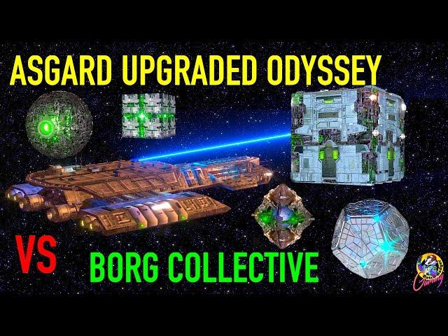 Stargate Asgard Upgraded Odyssey VS The Borg Collective - Star Trek Starship Battles