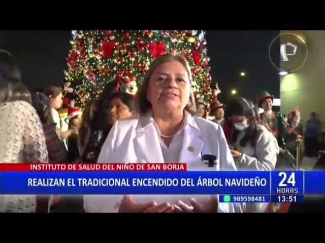 El Instituto de Salud del Niño de San Borja celebró el encendido del árbol navideño.