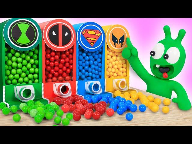 Pea Pea became Superhero with Candy Vending Machine and more fun game for kids - PeaPea Wonderland