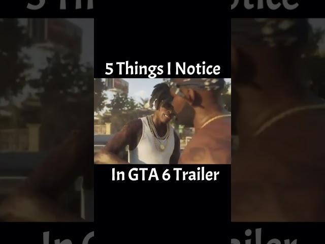 5 Things I Notice In The First GTA 6 Trailer. #shorts #short #gta6 #gta #trending #comment