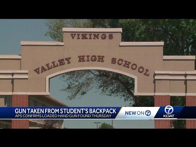 Loaded gun confiscated from Valley High School student