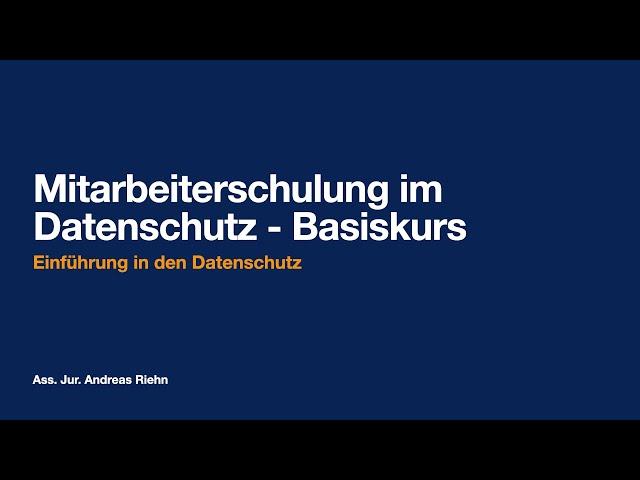 DSGVO Mitarbeiterschlung: Einführung in den Datenschutz