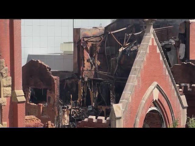 First Baptist Dallas members mourn after devastating fire at historic sanctuary