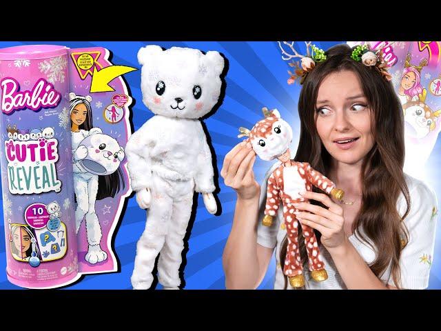 КУКЛА В ПЛЮШЕВОМ КОСТЮМЕ! Barbie Cutie Reveal ОЛЕНЬ и белый МИШКА: обзор и распаковка