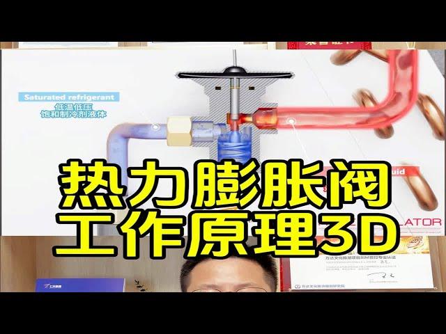 热力膨胀阀的工作原理3D动画节流阀膨胀阀制冷暖通 七天暖通 暖通培训 暖通课程