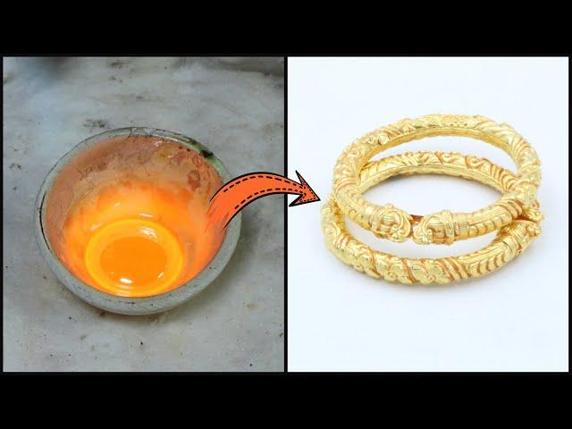 #asmr 24K Gold Bangles Making | Handmade Bangles Design | Gold Smith Jack#viral #viralvideo
