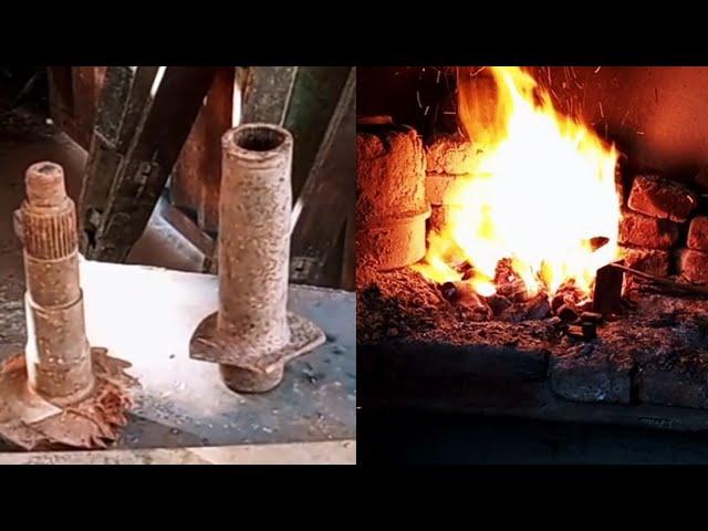 Como fazer um martelo machado pra cortar e quebra pedra caseiro com peça de carro (RECICLAGEM )