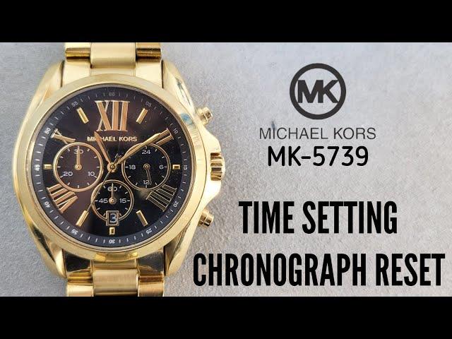 MICHAEL KORS MK-5739 How To Setting TIME and RESET Chronograph Hands