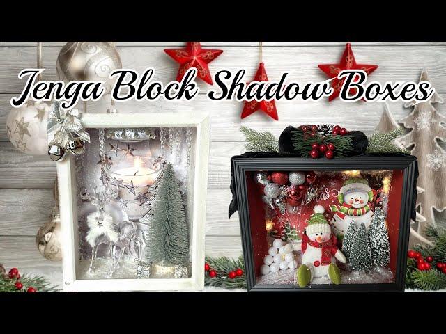 Dollar Tree  Jenga Block Christmas Shadow Boxes