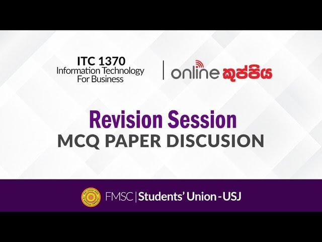 ITC 1370 | Information Technology For Business | Revision Session