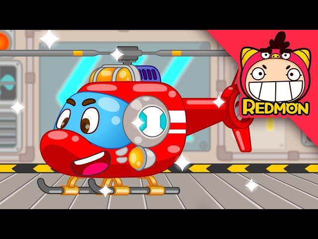 Helicopter with a broken rotor | Easy Clean Repair Shop | Cartoons | REDMON