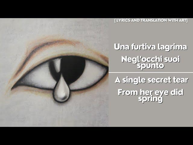 Una Furtiva Lagrima  - L'elisir d'amore (English Lyrics with AI art)