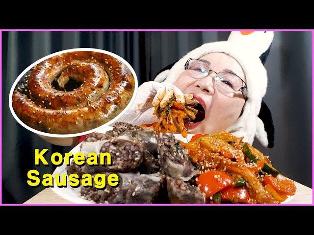 섬소녀 순대 순대볶음 초장 쌈장 소금 모듬야채 리얼사운드 먹방 / Mukbang(Eating Show) Korean Sausage