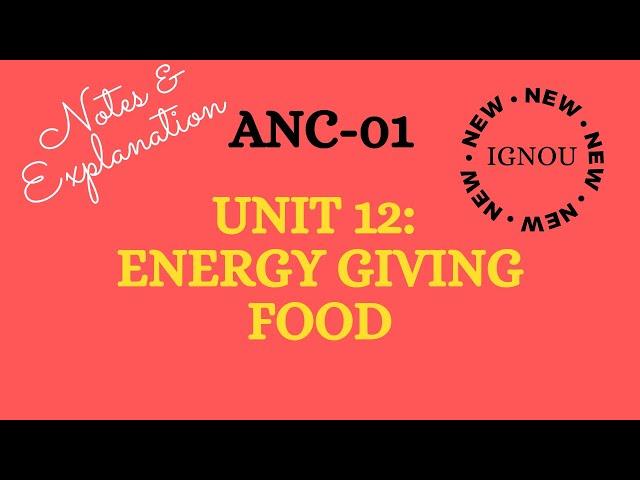 ANC-01: Food Selection (Part 1)