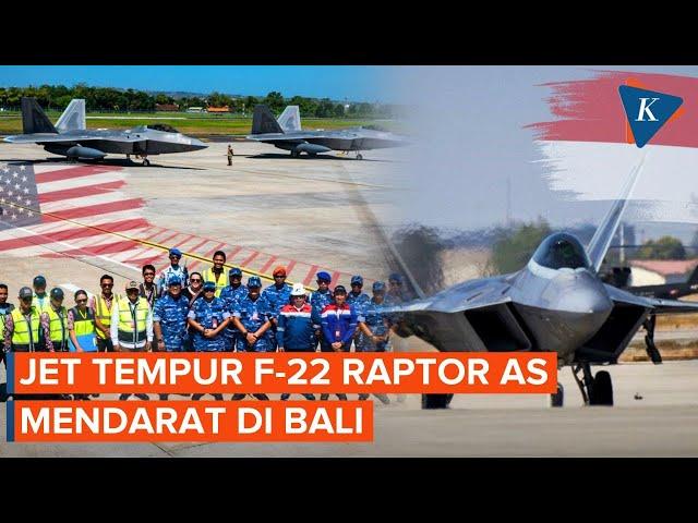 Momen Jet Tempur F-22 Raptor Angkatan Udara AS Mendarat di Bali