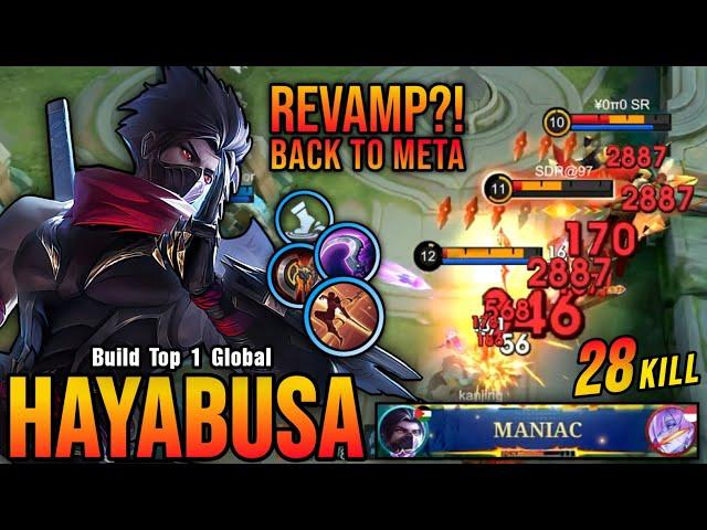 28 Kills + MANIAC!! New Update Hayabusa is BACK TO META!! - Build Top 1 Global Hayabusa ~ MLBB