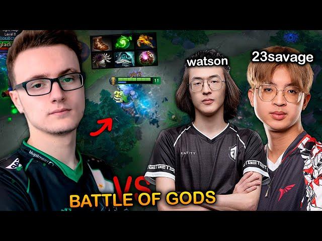 Miracle- goes MID vs 23Savage and Watson, INSANE BATTLE of Gods