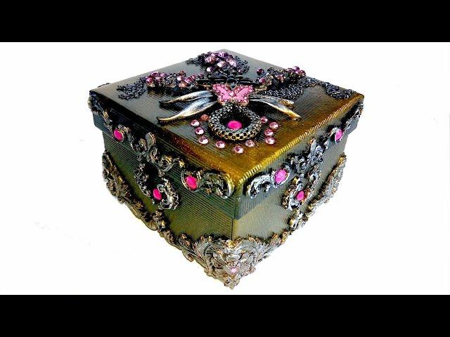 DIY Шкатулка-Органайзер для украшений. Краски по стеклу в декоре.