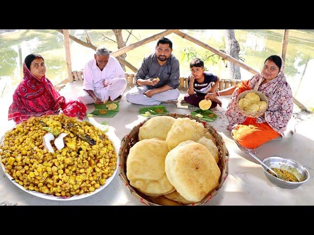 সকালে জমিয়ে খাওয়া দাওয়া ভোটুরা আর ছোলার ডাল || bhature&chana dal recipe