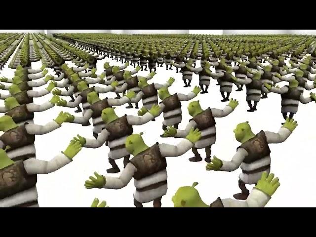 An army of Shrek dancing to shreksophone for 10 hours