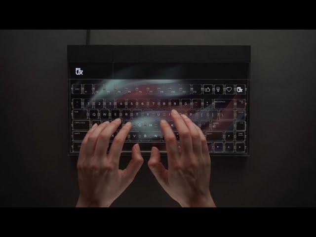 A completely transparent keyboard with a built-in display - Flux Keyboard Preview