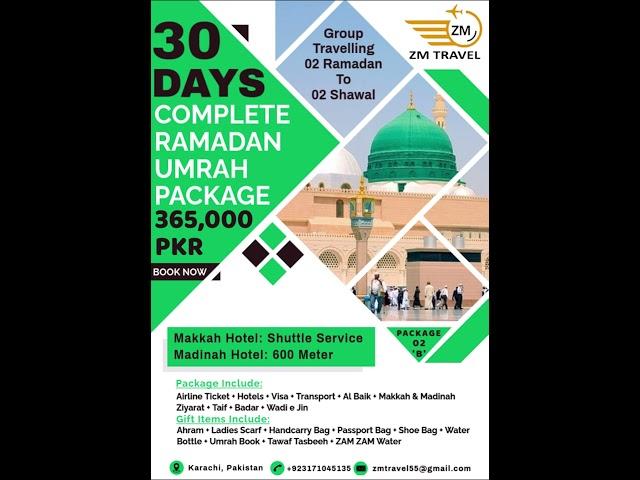 30 Days Lowest Economy Ramadan Umrah Packages 2025 | Karachi, Pakistan