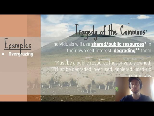 APES Video Notes for 5.1 - Tragedy of the Commons