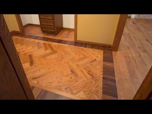 Red Oak Floor with Patterned Foyer