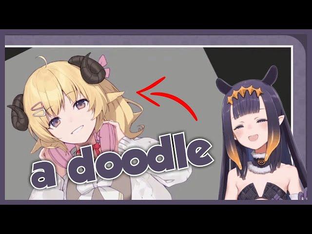 Ina drawing a perfect doodle...【Hololive EN】