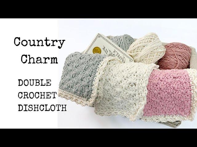 Quick and Easy Double Crochet Dishcloth Tutorial - Free Crochet Pattern on Blog