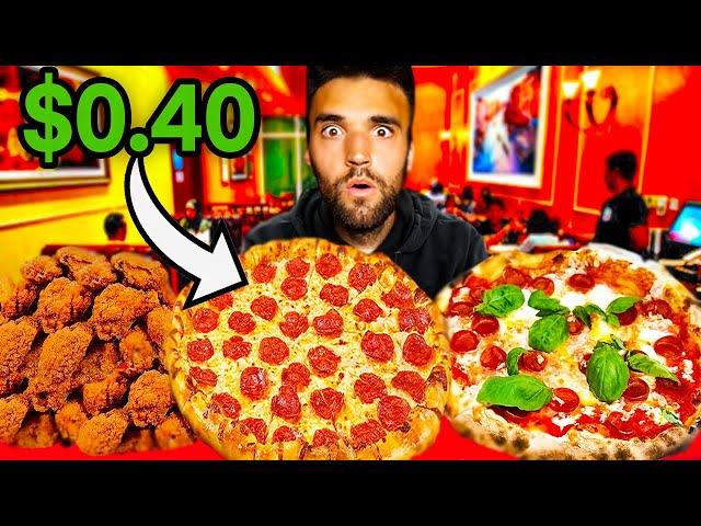 WORLD’S CHEAPEST Vs. MOST EXPENSIVE PIZZA | $0.40 vs $100,000 (MrBeast Record Broken)!