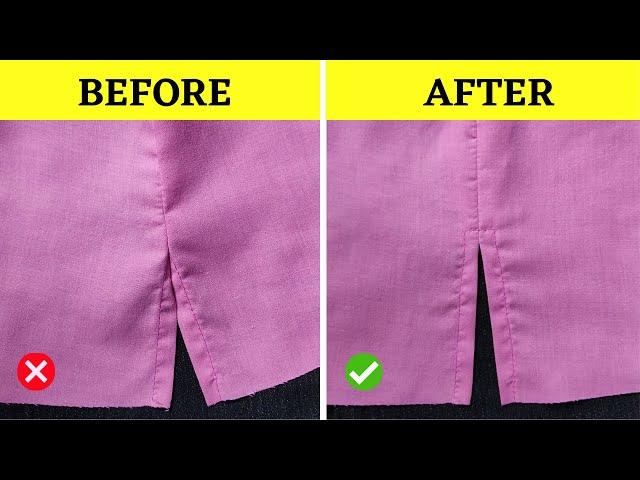 How to sew side slits in dress