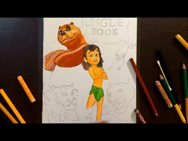 Mogli The jungle book cartoon drawing/ jungle book / mogli drawing step by step