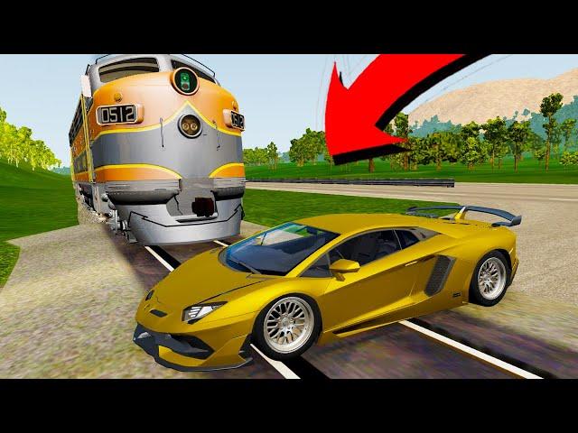 Tren vs Lamborghini la 100+ Km/h in BeamNG!