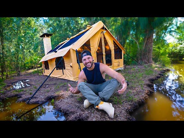 I Bought Amazon's Largest Inflatable TENT!! (Swamp Survival)