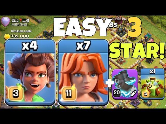 4 x Root Riders + 7 x Valkyrie = Easy 3 star ground attack strategy Th17! (Clash of clans)