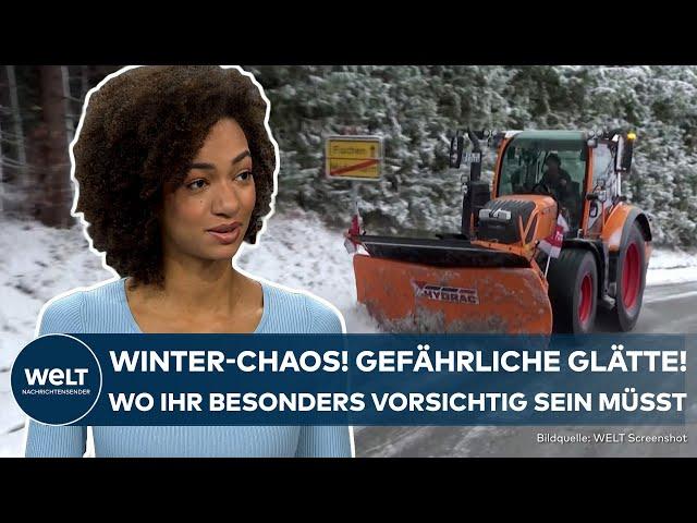 WINTERCHAOS IN DEUTSCHLAND: Gefährliche Glätte und starker Schneefall! Das Wetter