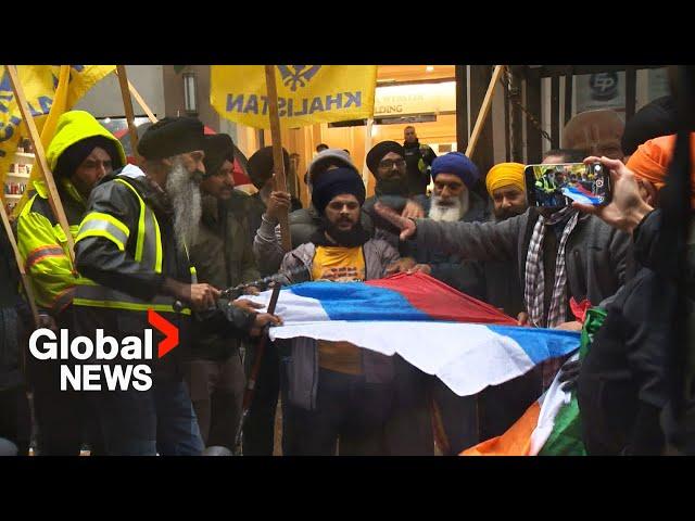 Sikh community rallies at India’s Vancouver consulate amid foreign interference allegations