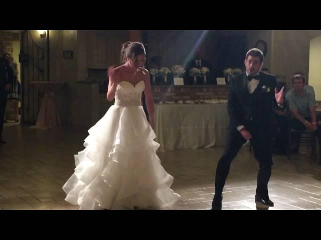 Bride and her brother do epic "Evolution of Dance" style dance to kick off the reception!