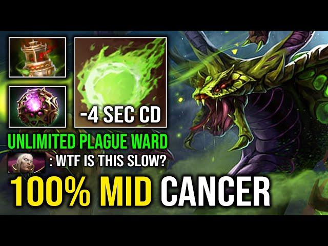 100% MID CANCER 4 Sec CD Plague Ward Octarine Core Unlimited Skill Spam Annoying Venomancer Dota 2