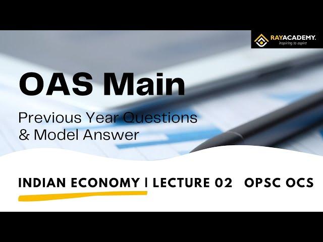 OAS Main | Indian Economy | OPSC OCS | Previous Year Question Paper Part 2