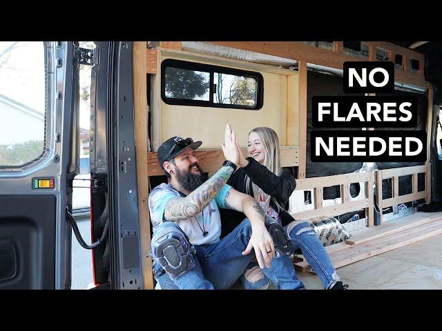 Framing to Sleep Sideways in a Transit Van | 2021 Ford Transit Van Build Conversion Ep. 11