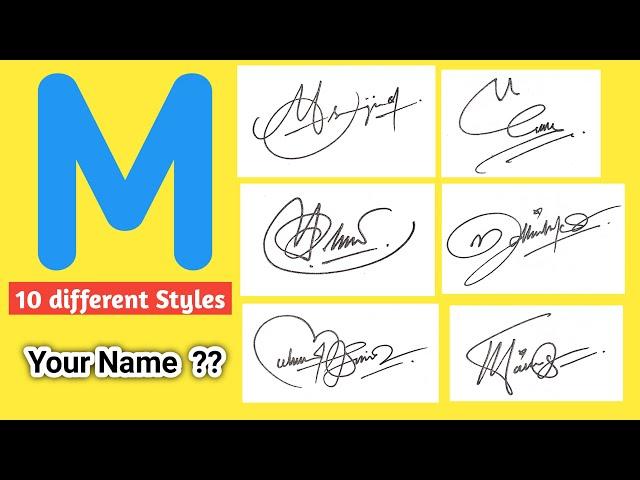 ️ 10 Different Styles Of [ M Signature ] | M Signature Styles | M Signature