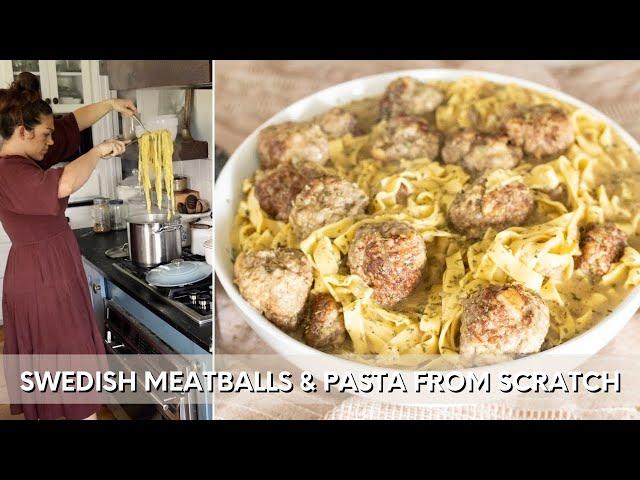 Cook with me vlog | Swedish Meatball Pasta from Scratch