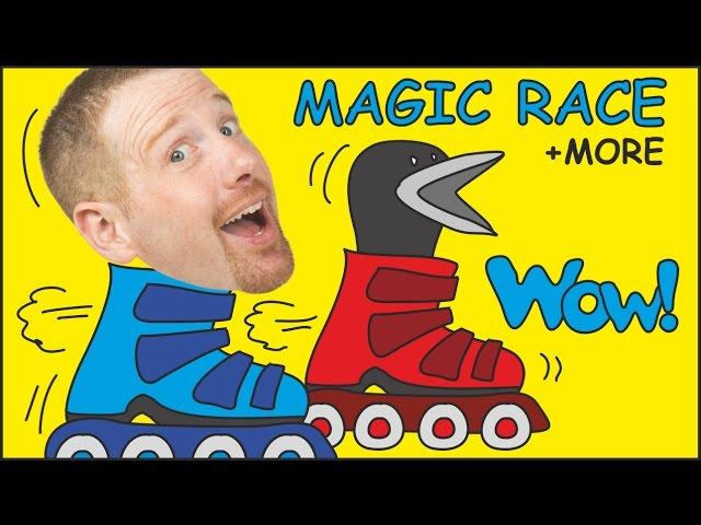 Magic Race + Wheels on the Bus + MORE Stories for Kids from Steve and Maggie | Wow English TV